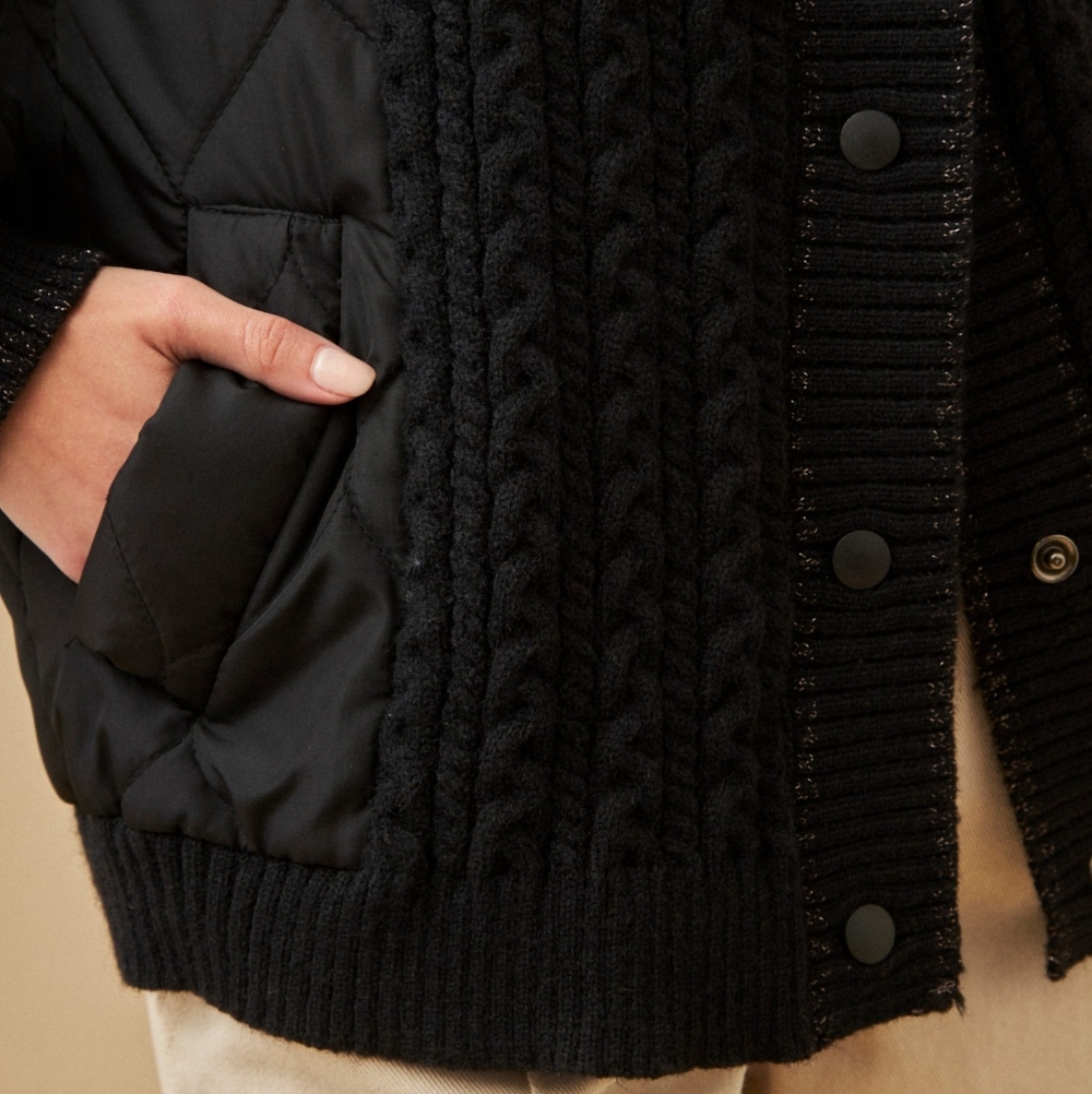 NWT NEKANE | $148 "Samui" Mixed Media Bomber Jacket - Picture 3 of 5